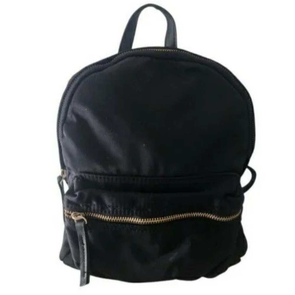 Black Backpack with Gold Hardware
